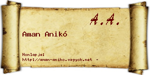 Aman Anikó névjegykártya