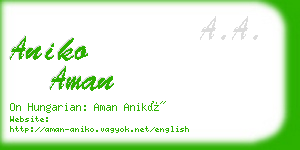 aniko aman business card